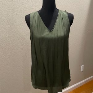 Olive Silk Tank